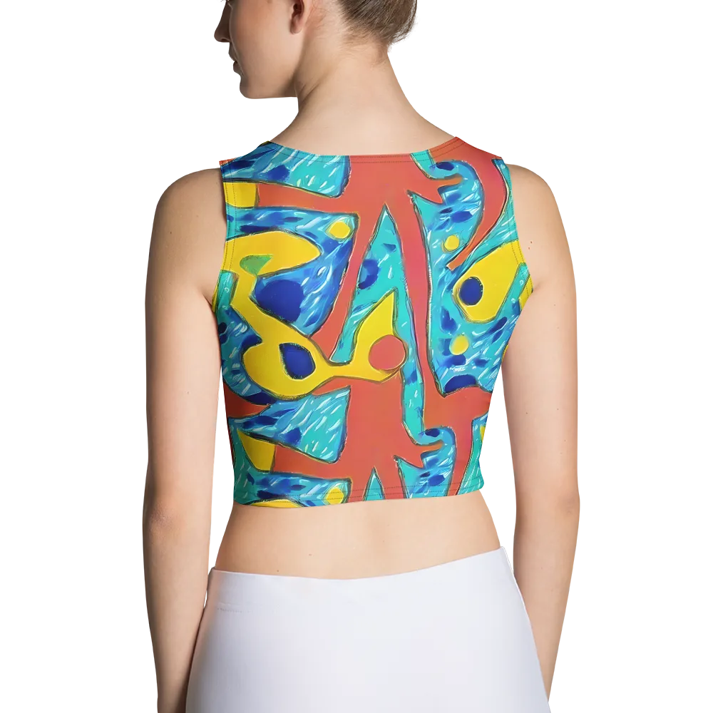 Aqua Uproar on Crop Top — Back