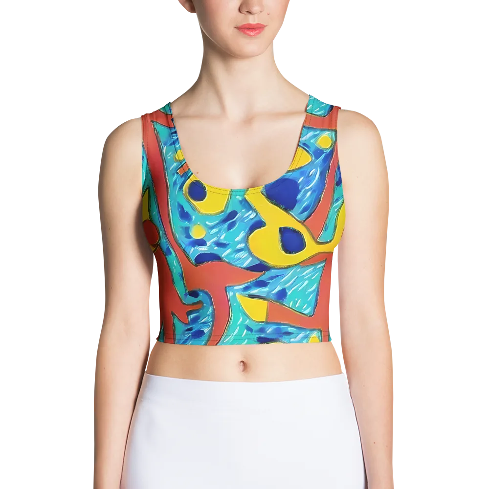 Aqua Uproar on Crop Top — Front