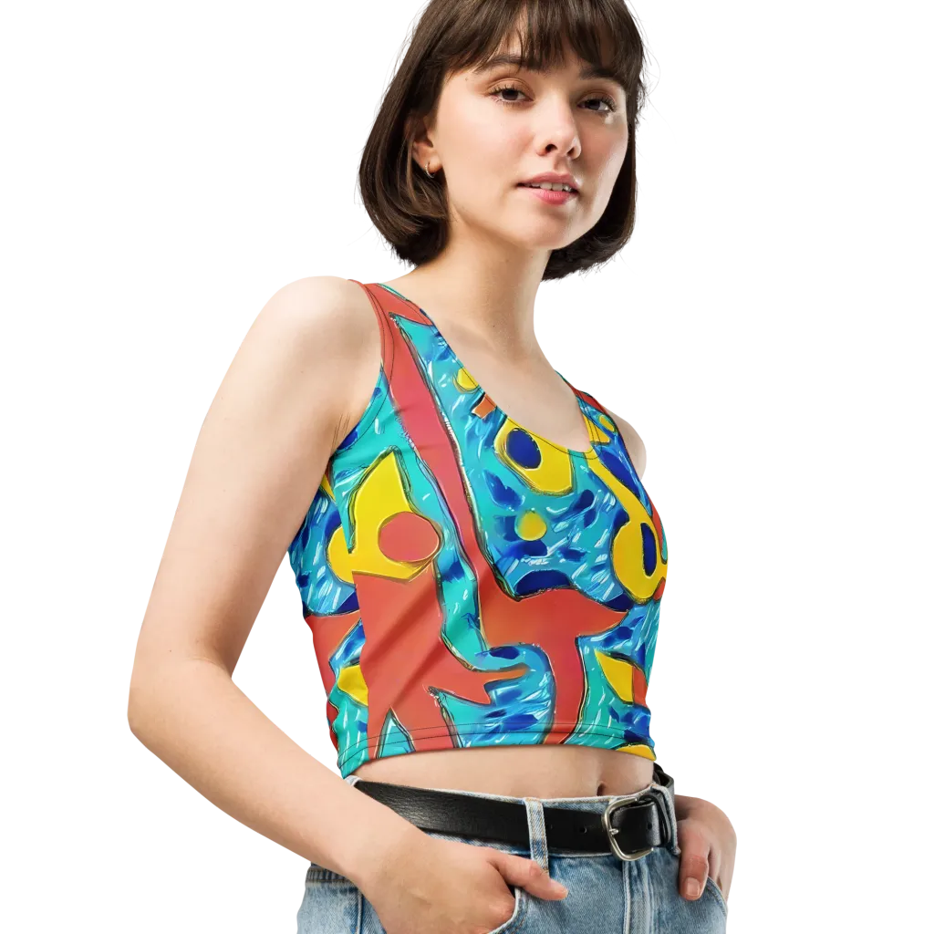 Aqua Uproar on Crop Top — Right Front