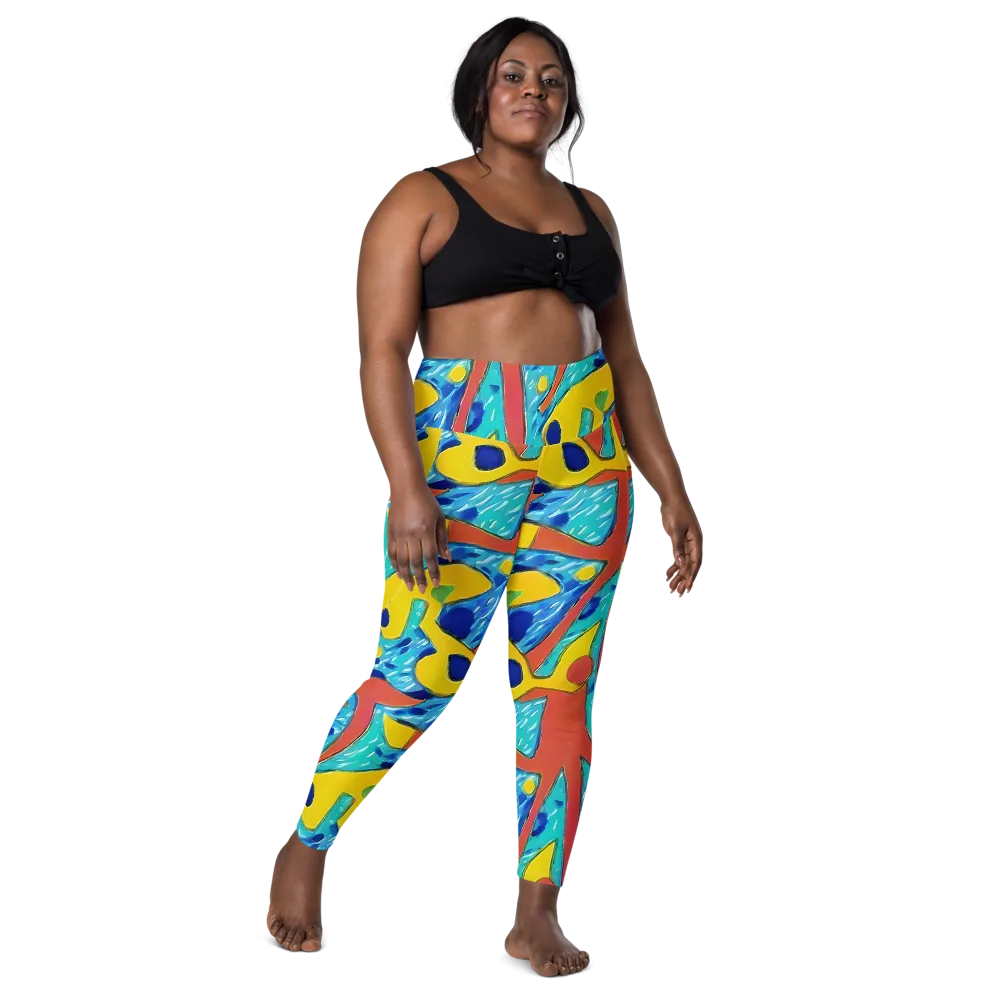Aqua Uproar on Leggings with Pockets — Front