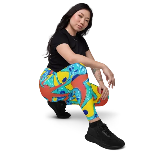 Aqua Uproar on a Leggings with Pockets
