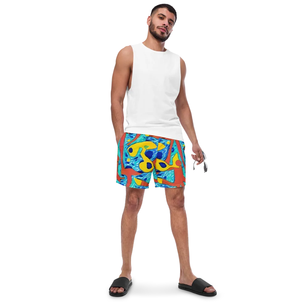 Aqua Uproar on Swim Trunks — Front