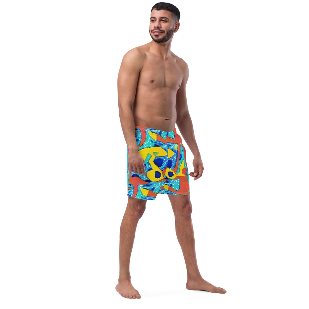 Aqua Uproar on Swim Trunks — Right Front