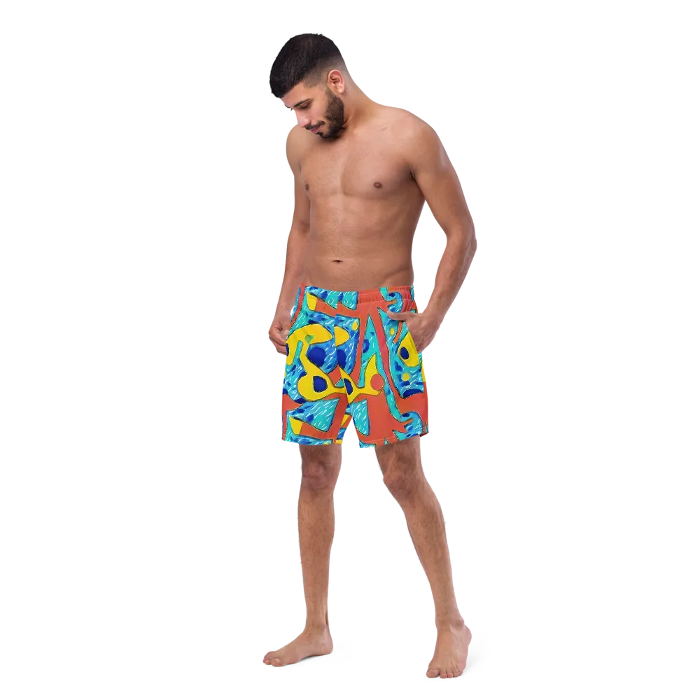 Aqua Uproar on Swim Trunks — Left Front
