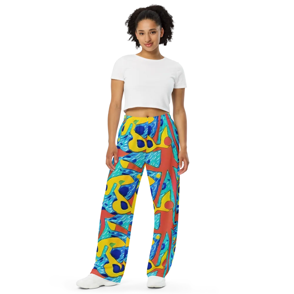 Aqua Uproar on Wide-Leg Pants — Front