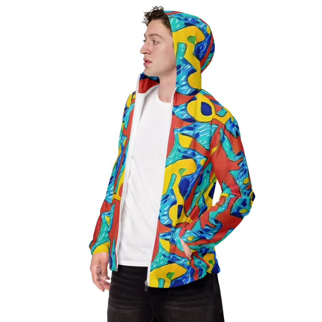 Aqua Uproar on Men's Windbreaker — Left Front