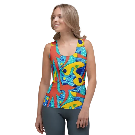 Aqua Uproar on a Women's Tank Top