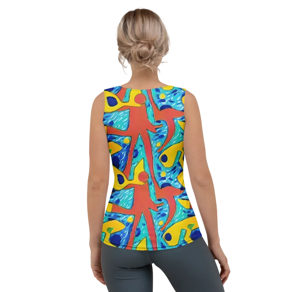 Aqua Uproar on Women's Tank Top — Back