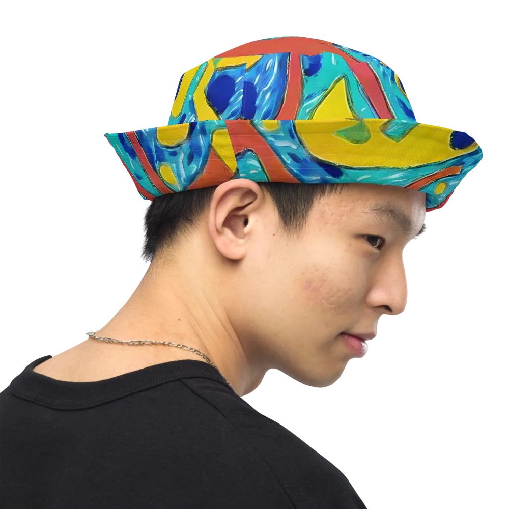 Aqua Uproar on Reversible Bucket Hat — Right Outside
