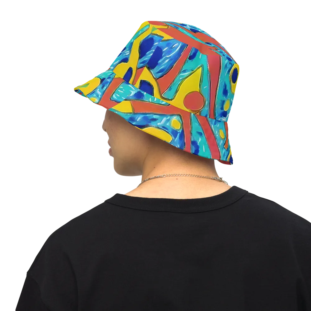 Aqua Uproar on Reversible Bucket Hat — Back Inside