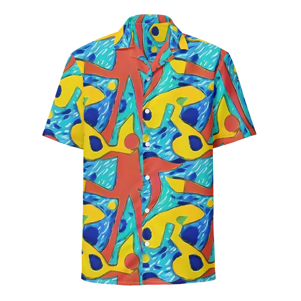 Aqua Uproar on Button Shirt — Front