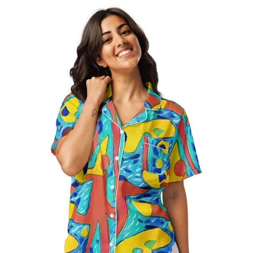 Aqua Uproar on a Women's Short Sleeve Pajama Top