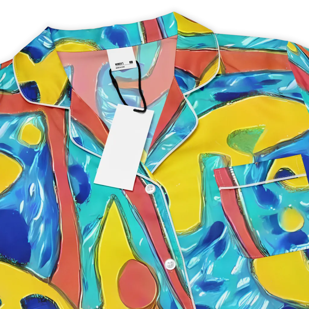Aqua Uproar on Women's Short Sleeve Pajama Top — Product details