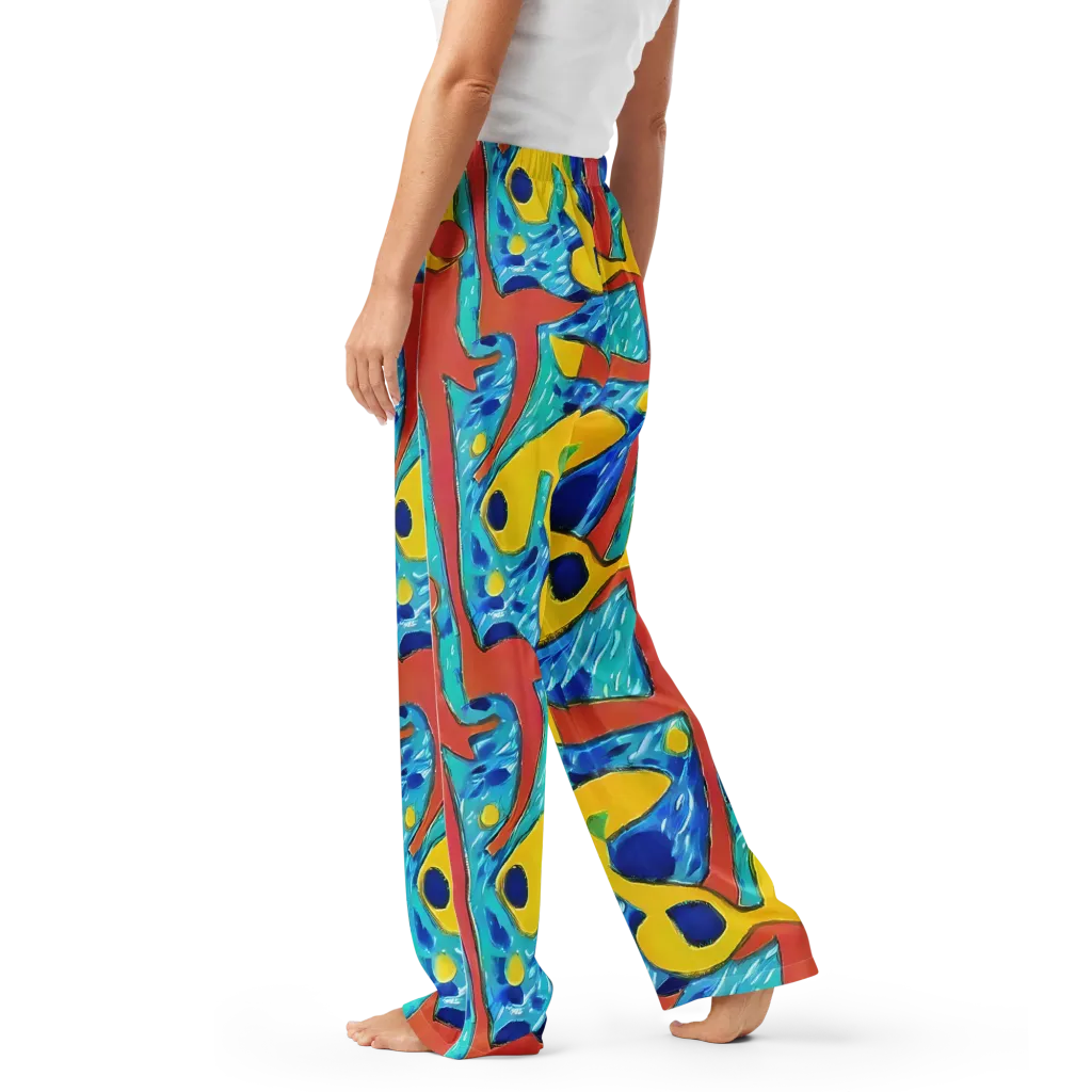 Aqua Uproar on Women's Pajama Pants — Left