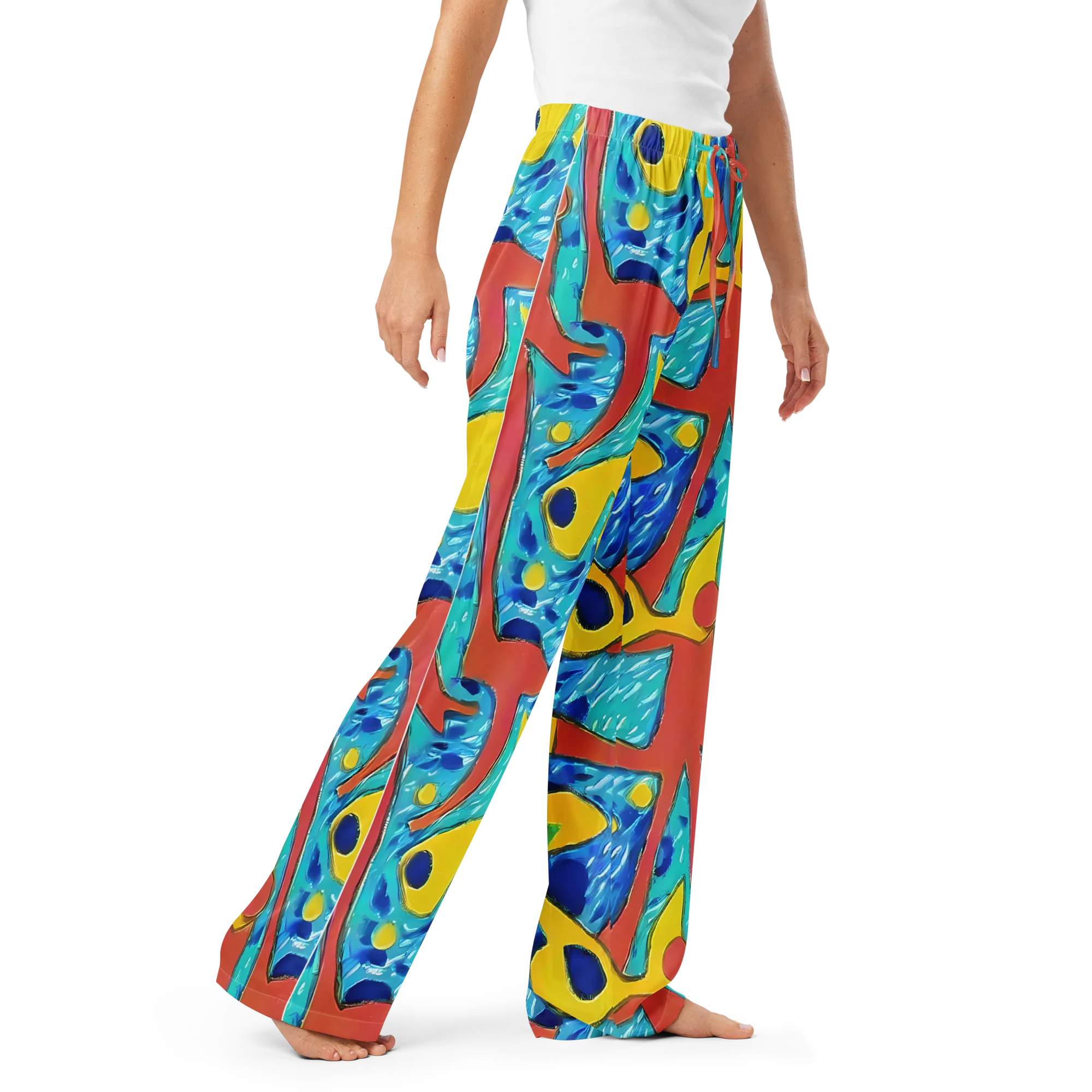 Aqua Uproar on Women's Pajama Pants — Right Front