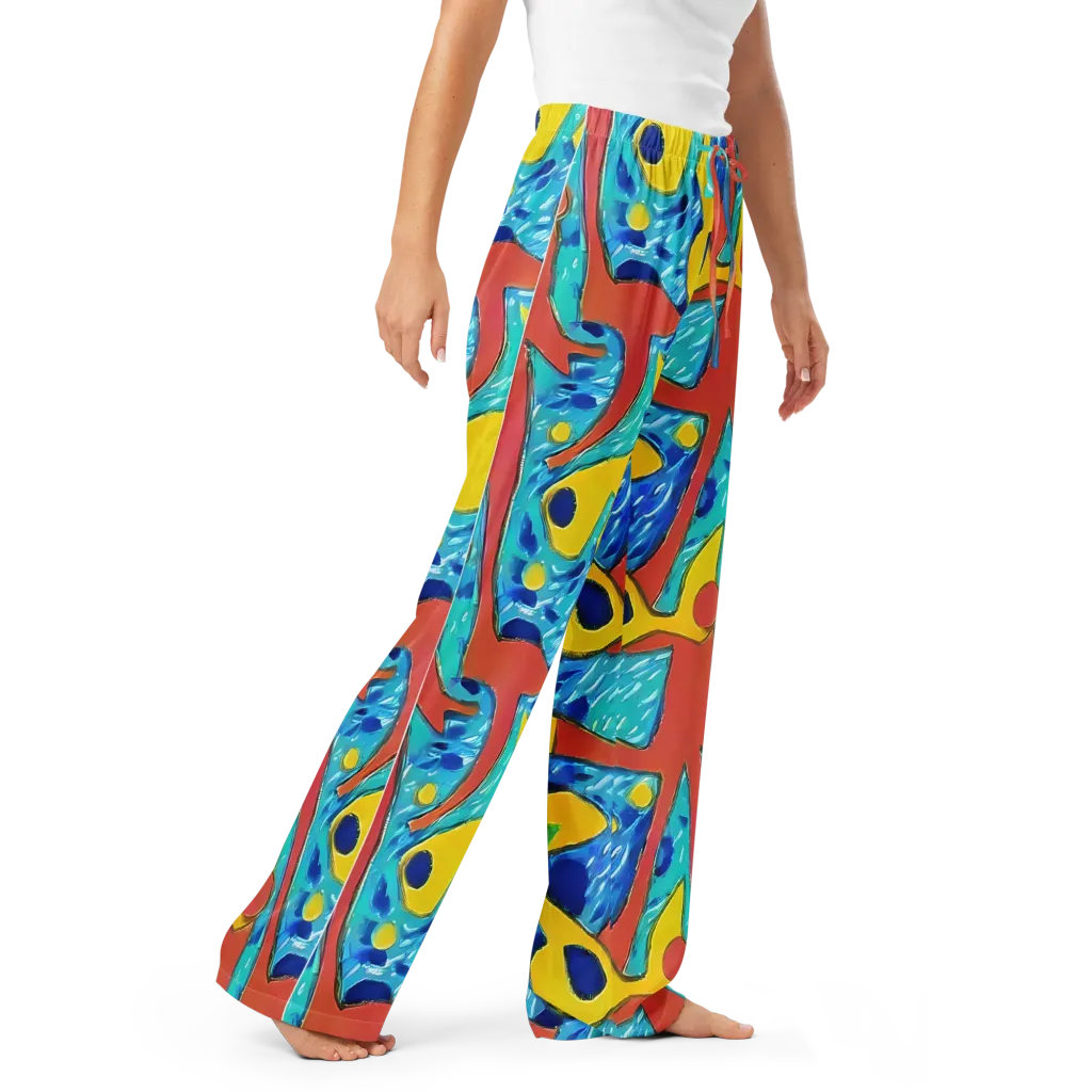 Aqua Uproar on Women's Pajama Pants — Right Front