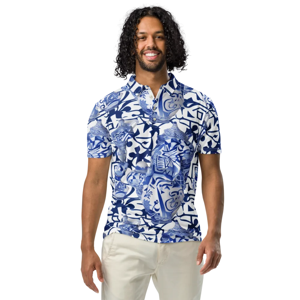 Cobalt Ceramics on Men's Slim Fit Polo Shirt — Front