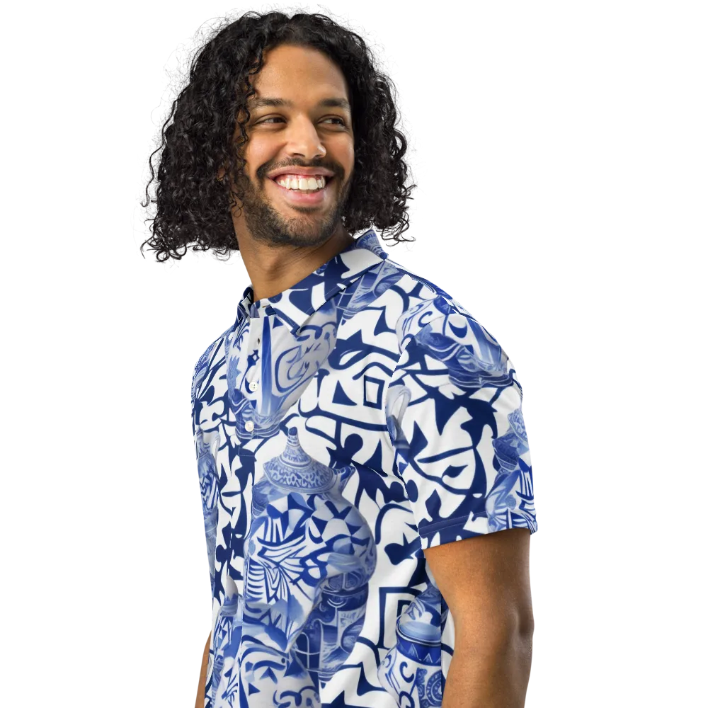 Cobalt Ceramics on Men's Slim Fit Polo Shirt — Left Front