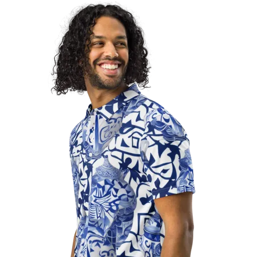 Cobalt Ceramics on a Men's Slim Fit Polo Shirt