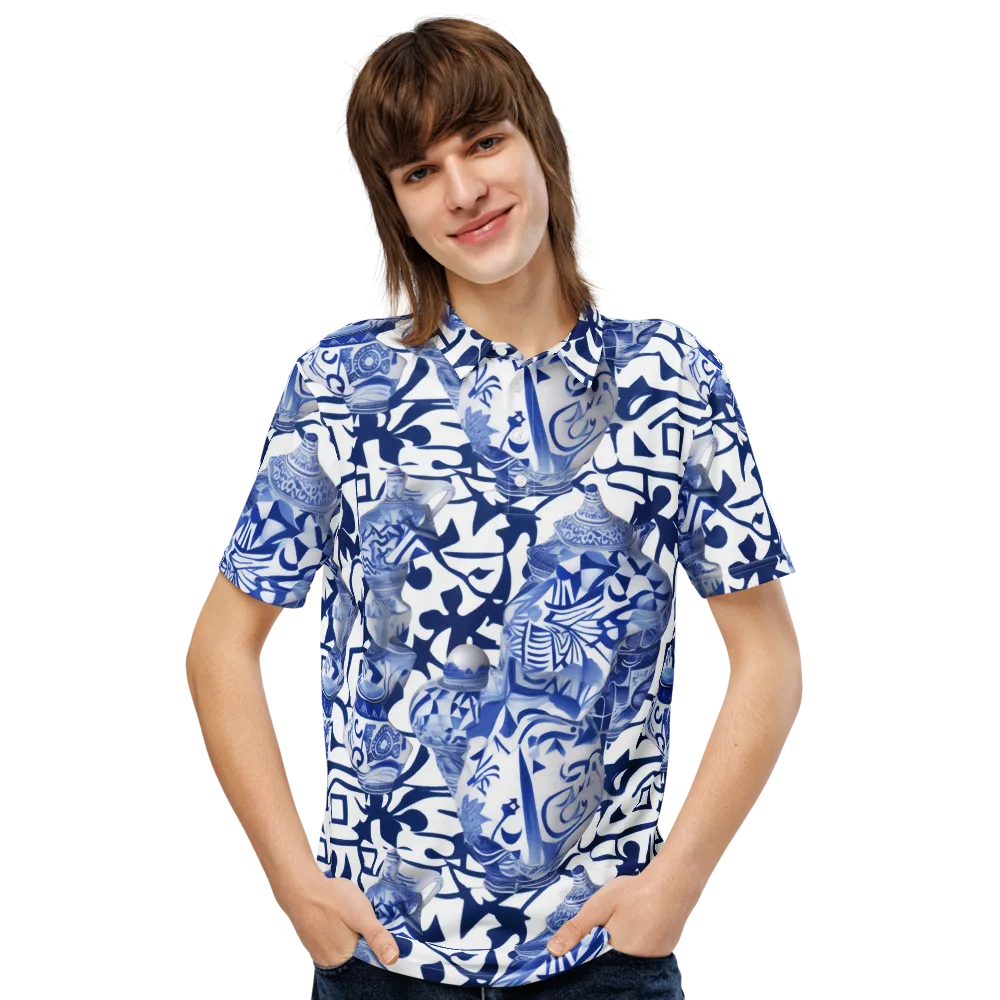 Cobalt Ceramics on Men's Slim Fit Polo Shirt — Front