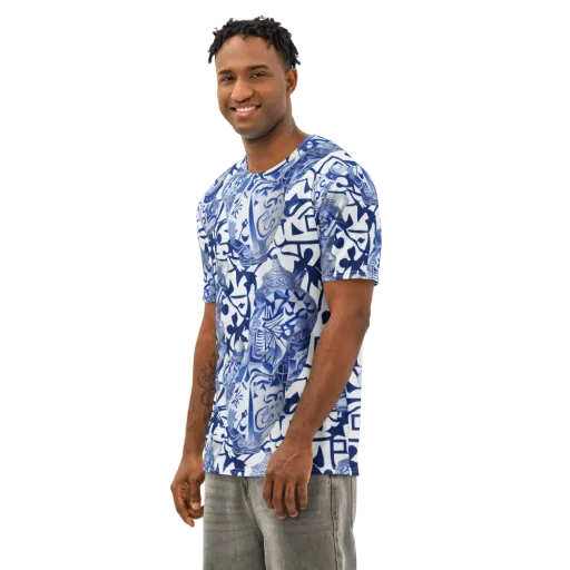 Cobalt Ceramics on a Men's Cotton Crew Neck T-Shirt