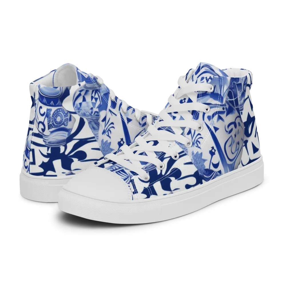 Cobalt Ceramics on Men's High Top Canvas Shoes — Left