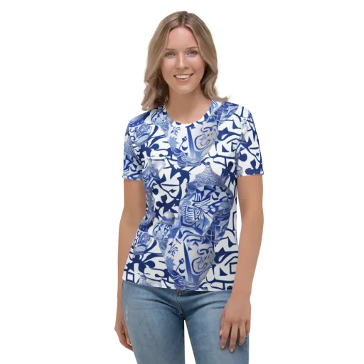 Cobalt Ceramics on a Women's Crew Neck T-Shirt