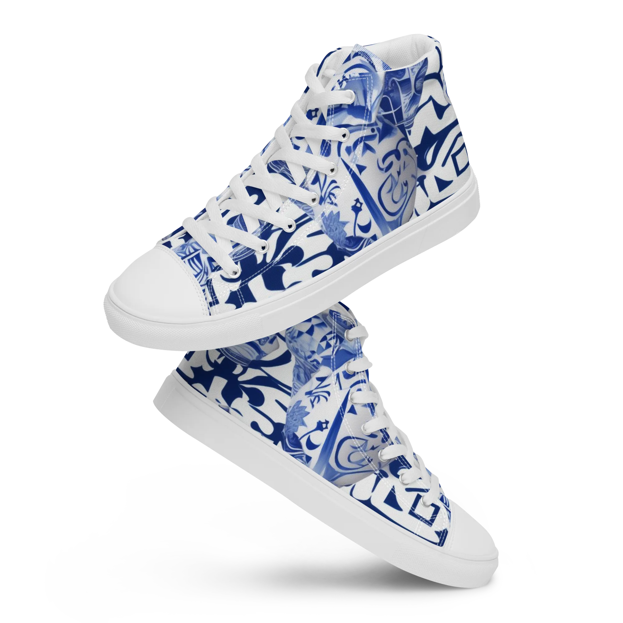 Cobalt Ceramics on Women's High Top Canvas Shoes — Front
