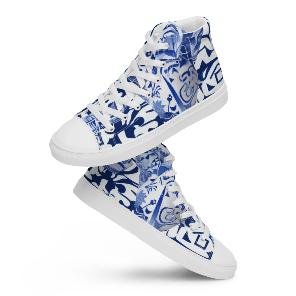 Cobalt Ceramics on Women's High Top Canvas Shoes — Front