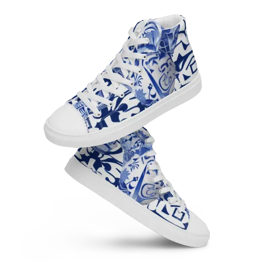 Cobalt Ceramics on a Women's High Top Canvas Shoes