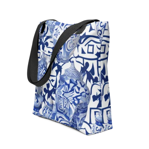 Cobalt Ceramics on a Tote Bag