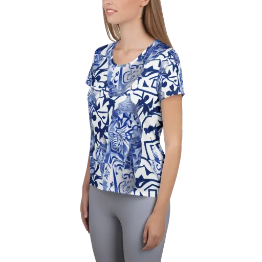 Cobalt Ceramics on a Women's Athletic T-Shirt