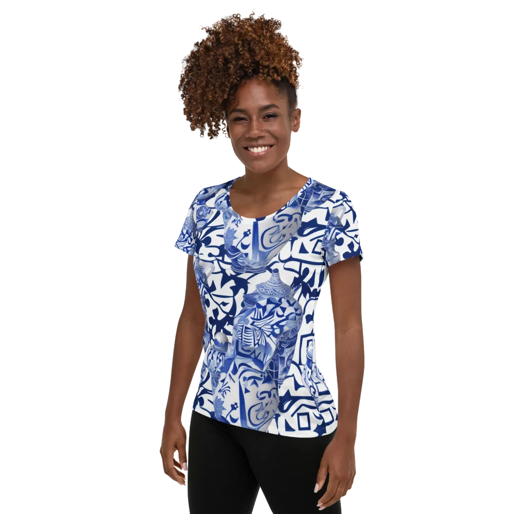 Cobalt Ceramics on Women's Athletic T-Shirt — Left