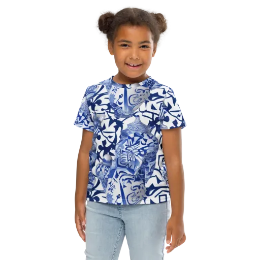 Cobalt Ceramics on a Kids Crew Neck T-Shirt