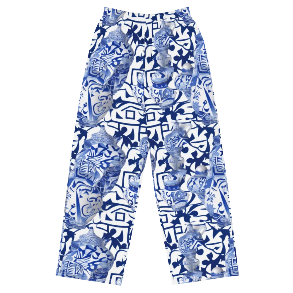 Cobalt Ceramics on Wide-Leg Pants — Front