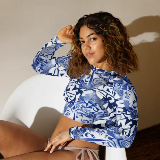 Cobalt Ceramics on a Long Sleeve Crop Top