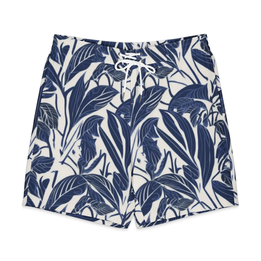Blue Garden on Men's Board Shorts — Front