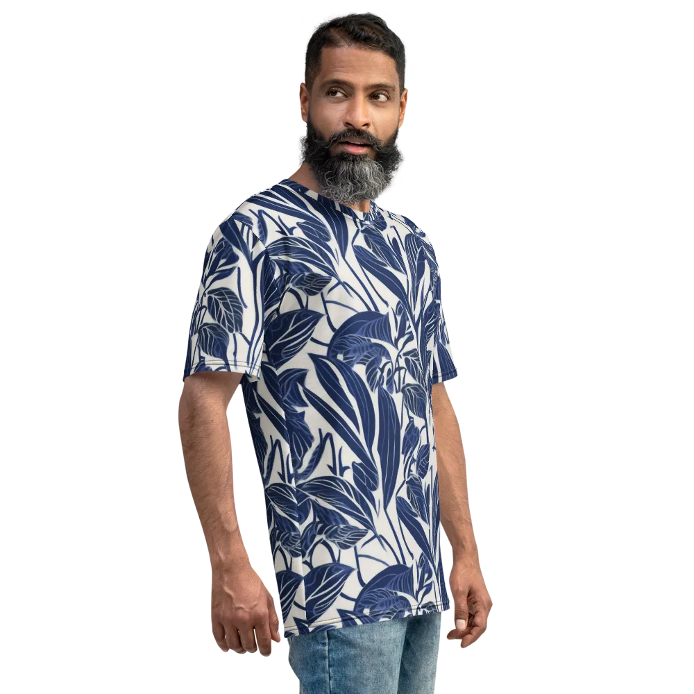 Blue Garden on Men's Crew Neck T-Shirt — Right