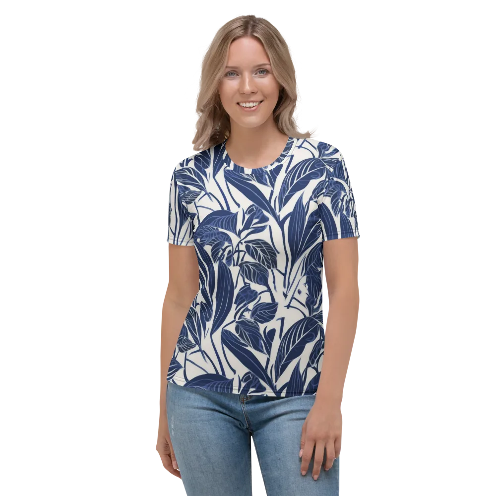 Blue Garden on Women's Crew Neck T-Shirt — Front