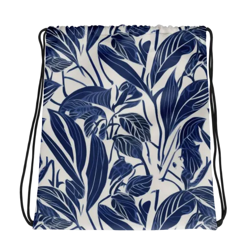 Blue Garden on a Drawstring Bag