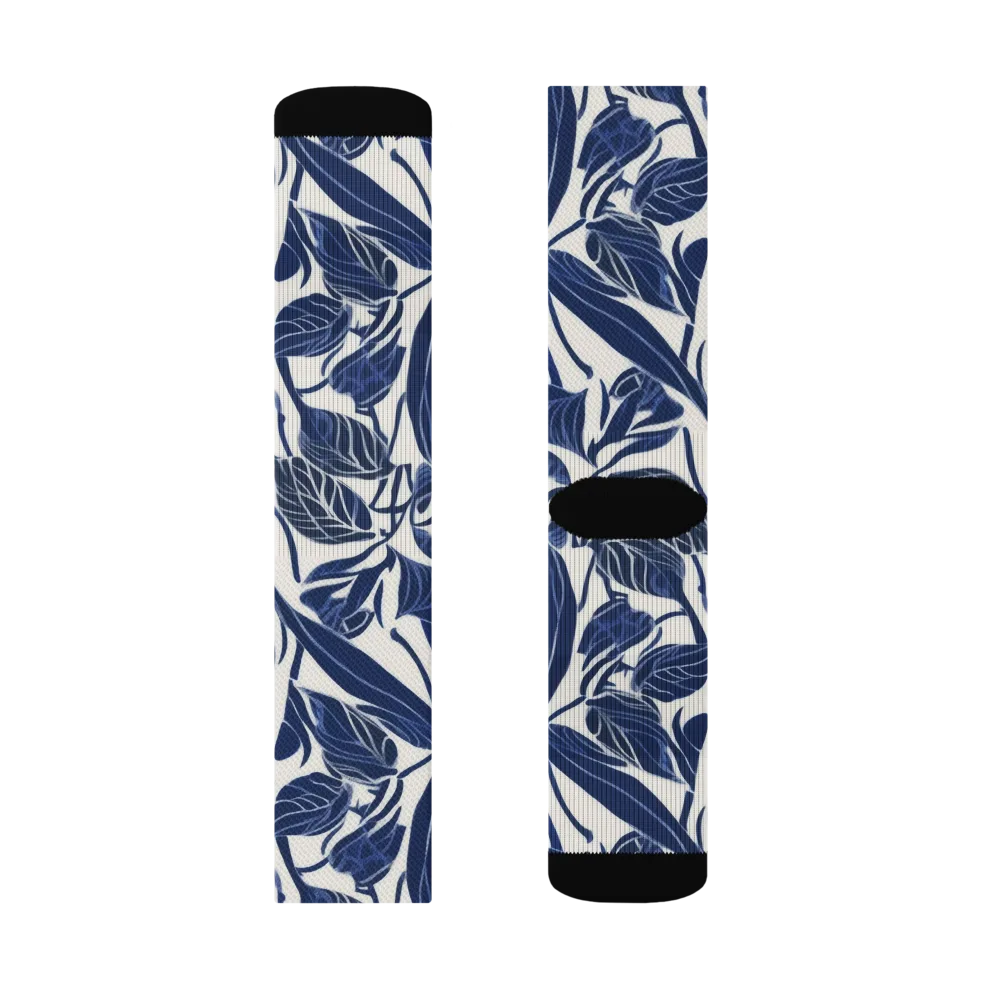 Blue Garden on Socks — Left Sock