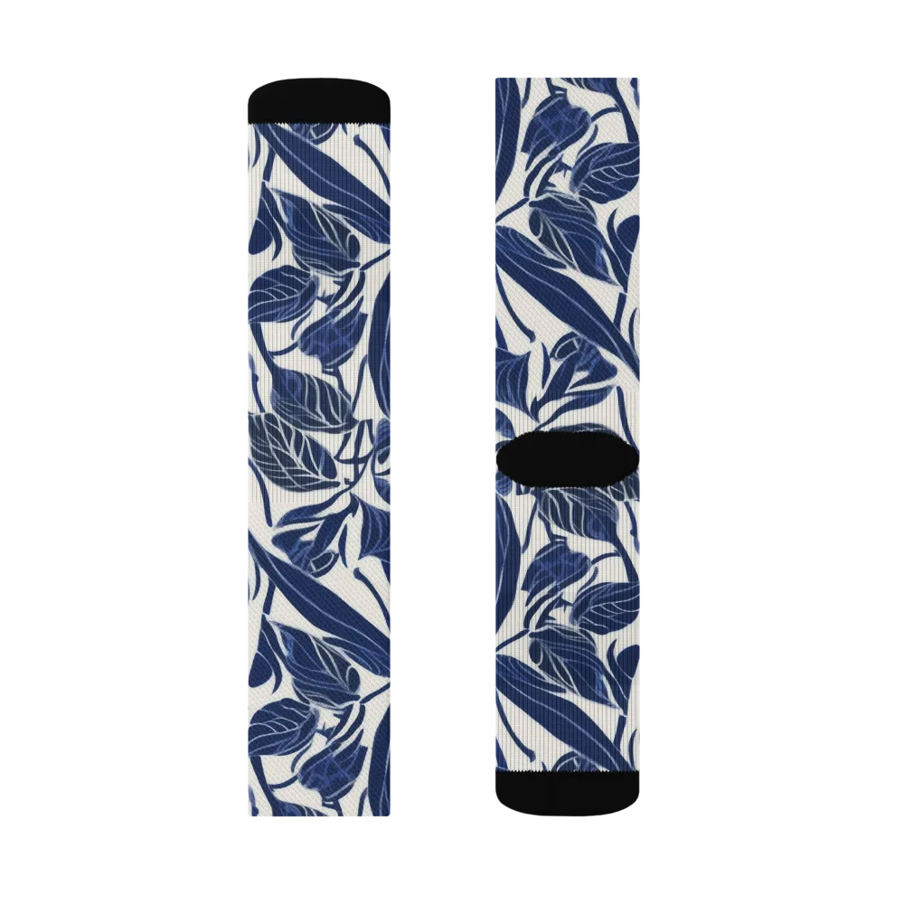 Blue Garden on Socks — Right Sock