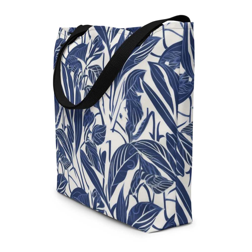 Blue Garden on Large Tote Bag W/ Pocket — Front