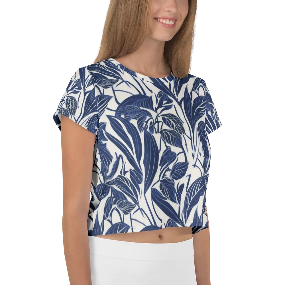 Blue Garden on Crop Tee — Right
