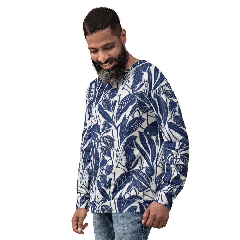 Blue Garden on Sweatshirt — Left Front