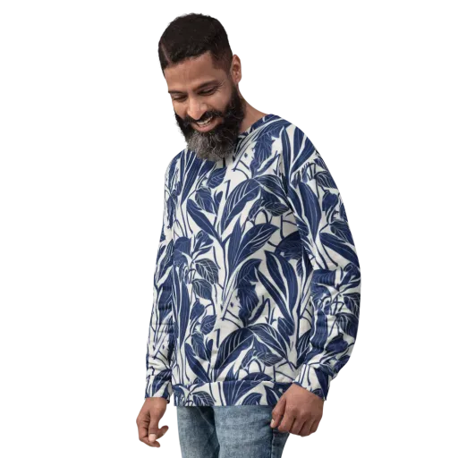 Blue Garden on a Sweatshirt