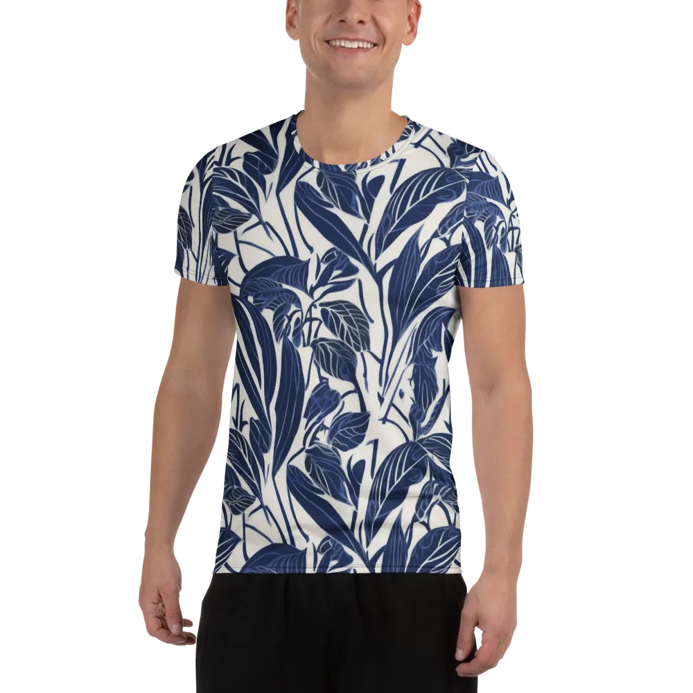 Blue Garden on Men's Athletic T-Shirt — Front