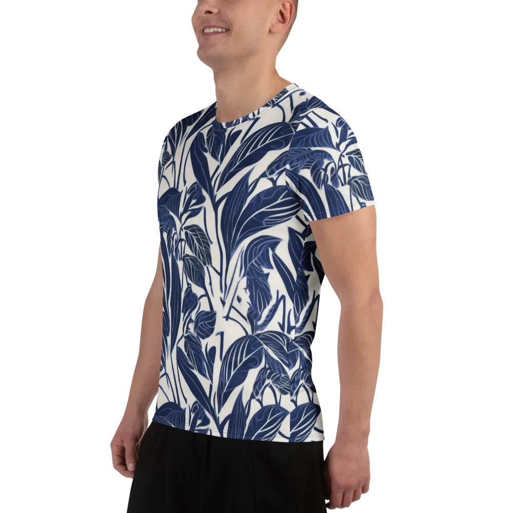 Blue Garden on Men's Athletic T-Shirt — Left