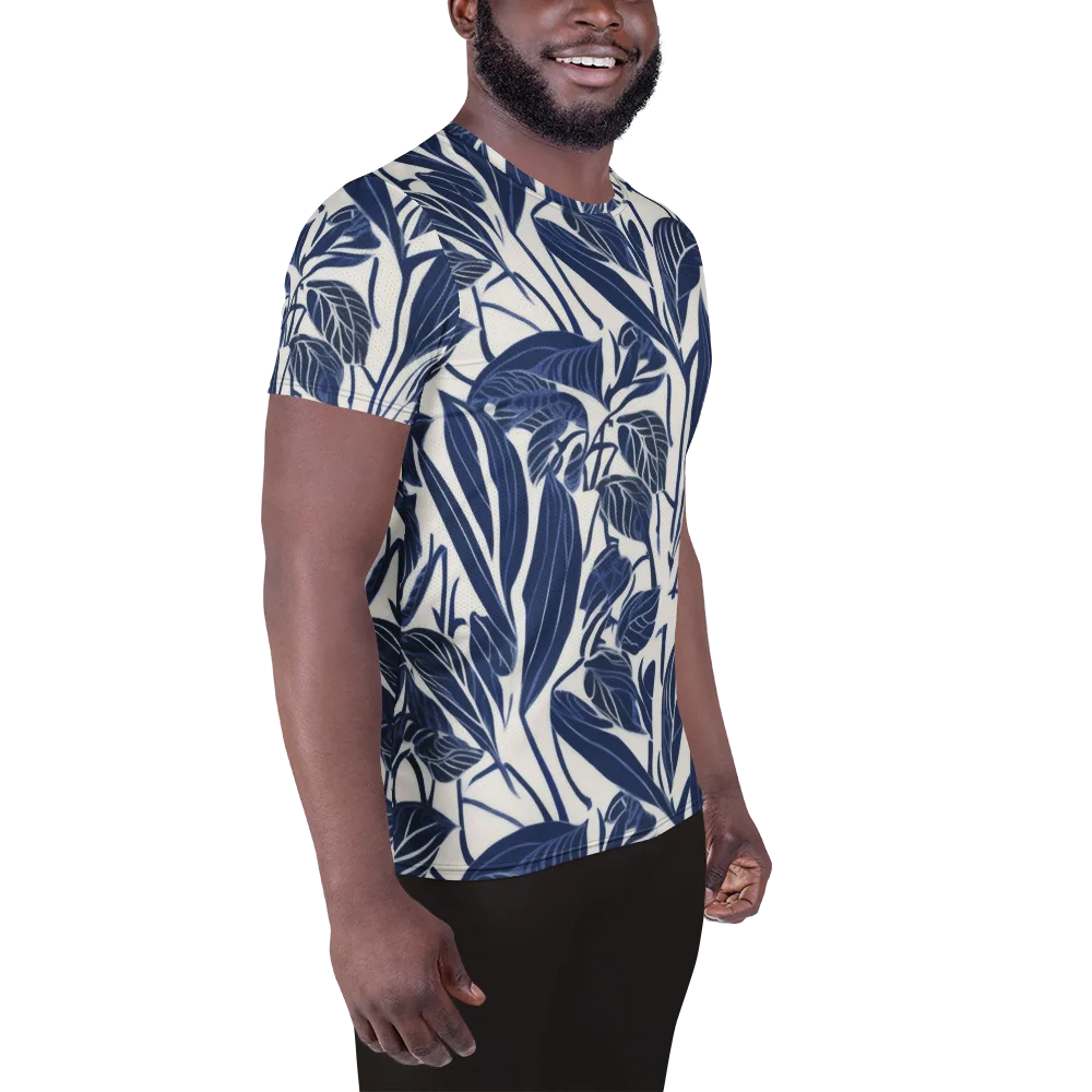 Blue Garden on Men's Athletic T-Shirt — Right