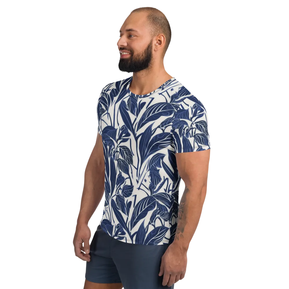 Blue Garden on Men's Athletic T-Shirt — Left